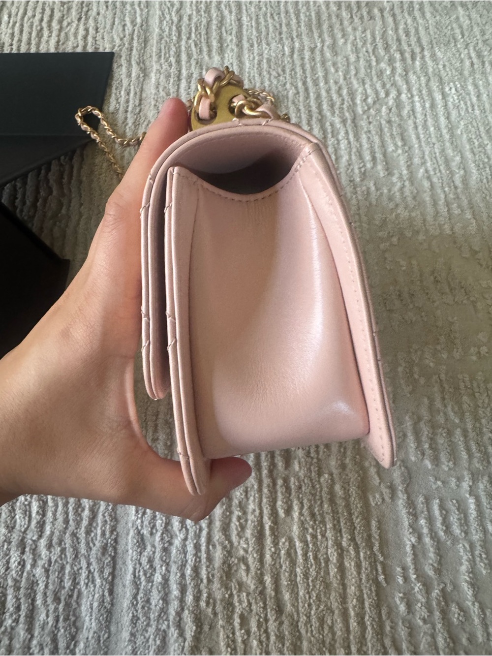 CHANEL Pink Quilted Mini Flap Bag with Gold Chain - Picture 2 of 11